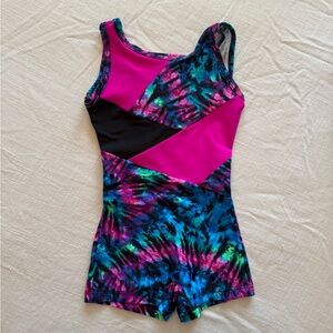 Colorful Tie-Dye Gymnastics Leotard